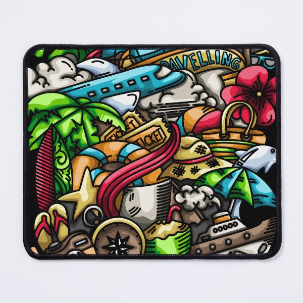 Item preview, Travelling Doodle Illustration designed and sold by Kincrevstudio.