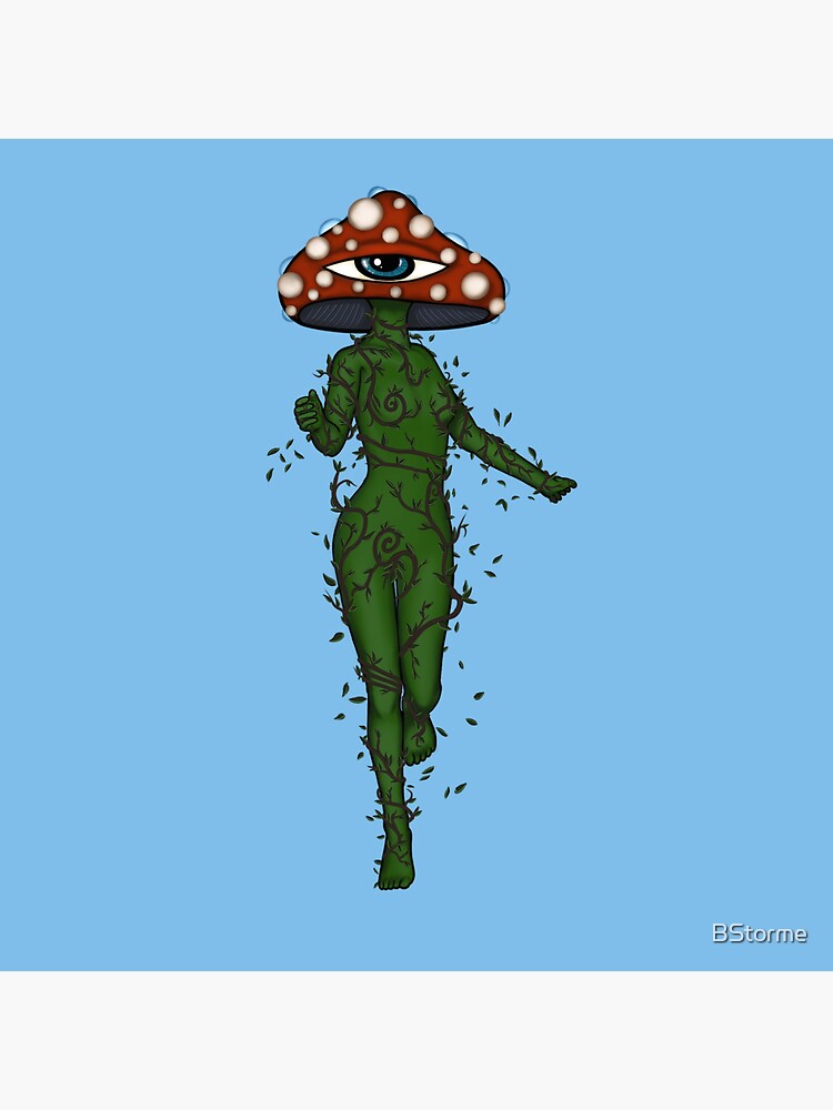 "Mushroom Girl (with background) " Sticker for Sale by BStorme Redbubble