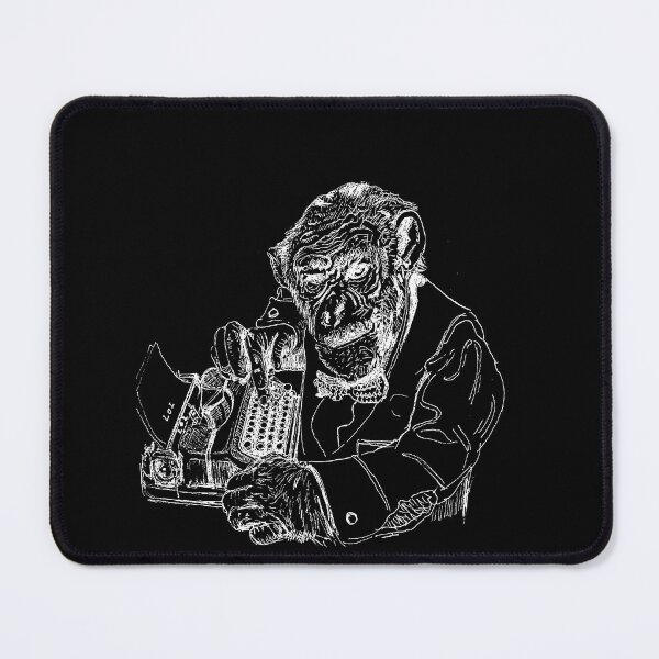 Aperçu de l'œuvre Serious Ape Journaliste (noir) créée et vendue par SketchPrimitive.