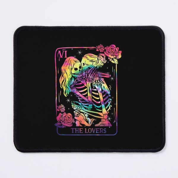 Item preview, The Lovers Tarot Card Goth Tie Dye Kissing Lesbian Skeletons designed and sold by Spencerhowar.