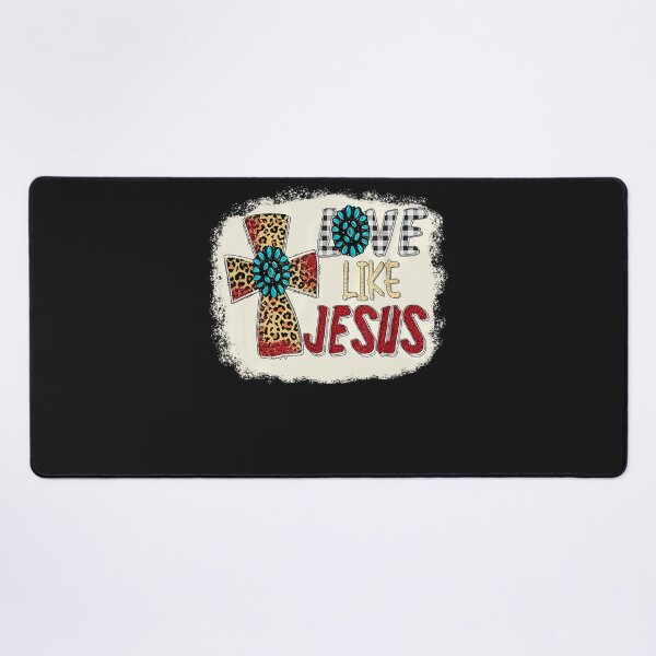 Item preview, Love Like Jesus Positive Catholic Preppy Flower Leopard designed and sold by TaraxDoolittle.