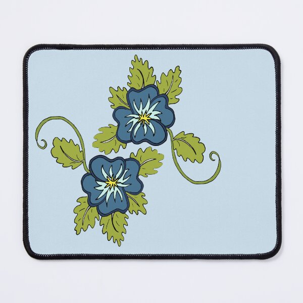 Item preview, Blue wild pansy flower illustration double bloom designed and sold by AngelDawnDesign.