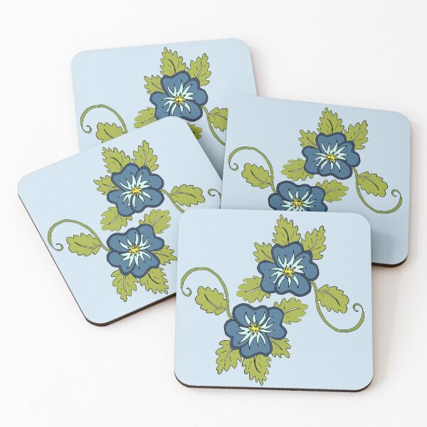 Item preview, Blue wild pansy flower illustration double bloom  designed and sold by AngelDawnDesign.