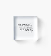 Bloque acrílico tu tiempo es limitado - steve jobs