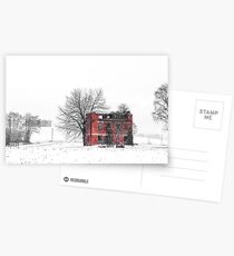 snow covering an abandoned farm Postcards