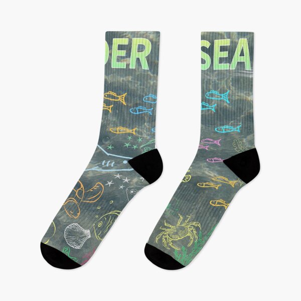 Artikelvorschau, under the sea,blue sea,sea creatures,Turtle, puffer fish, starfish, shrimp, shark, tropical fish, sea horse, seaweed, sardines, squid, crabs, clams entworfen und verkauft von zzzozzo.