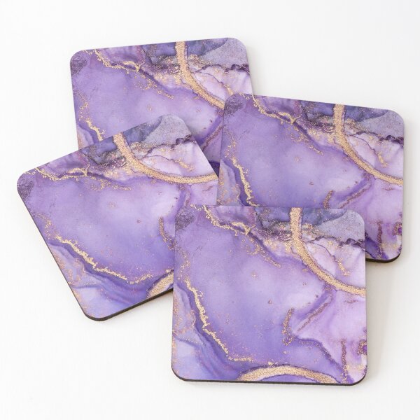Item preview, Purple Gold Ink Marble Texture Colorful Painting designed and sold by artsandsoul.