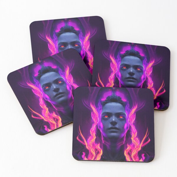 Item preview, Dark Witch in Purple Flames - best selling  designed and sold by Aditya Bhole.