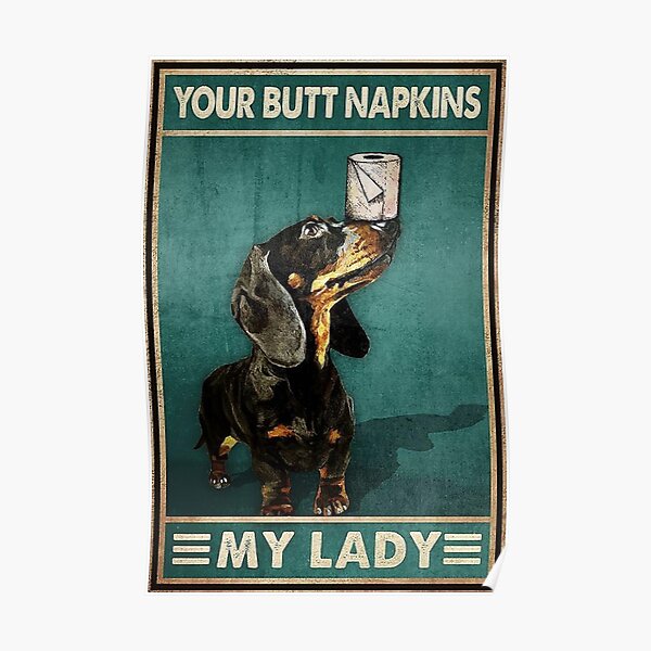 Dachshund y papel higiénico Funny Vintage Retro Dog Mom Art Póster