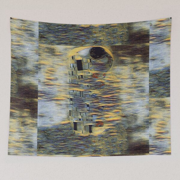 Item preview, Mash up of The Kiss by Klimt and The Lake at Montgeron by Claude Monet designed and sold by CristalleLisa.