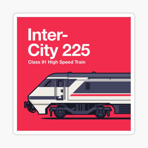 Class 91 Intercity 225 High Speed Train Side England Red Sticker
