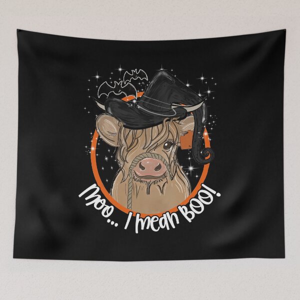 Item preview, Moo I Mean Boo halloween vintage funny Cute Ghost spooky humor designed and sold by beckadamr.