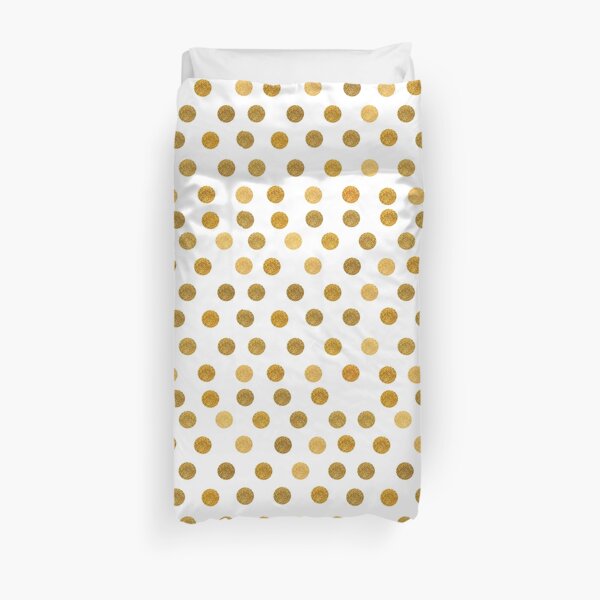 Gold Polka Dot Pattern Duvet Cover