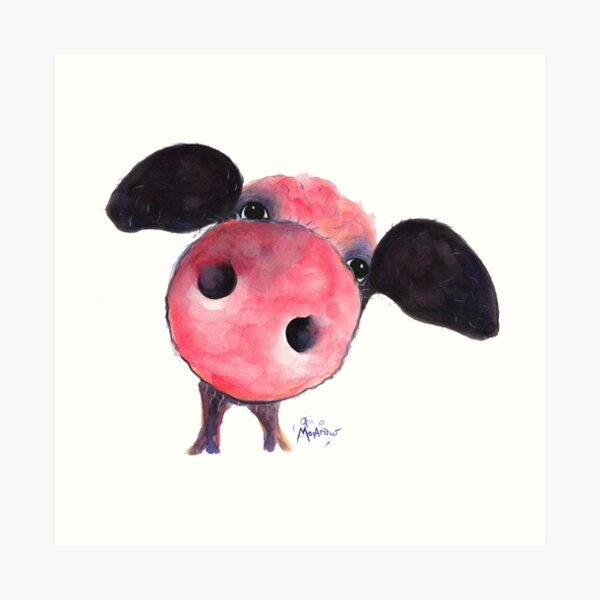 NOSEY PIG ' CLARENCE ' By Shirley MacArthur Art Print