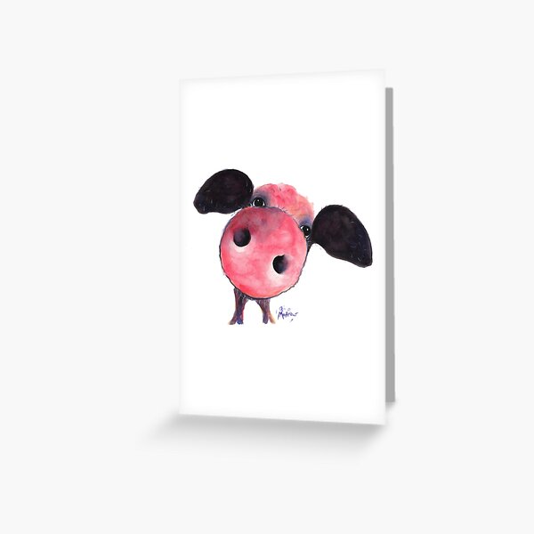 Vista previa del artículo con la obra «NOSY PIG 'CLARENCE' Por Shirley MacArthur», diseñado y vendido por Shirley MacArthur Limited.