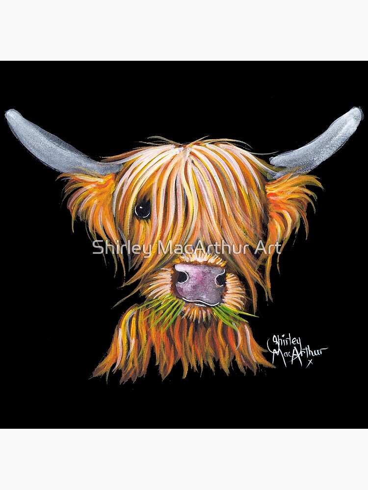 Illustration Vectorielle De L'icône Isolée En Noir Et Blanc De La Vache Des Highlands | Vecteur