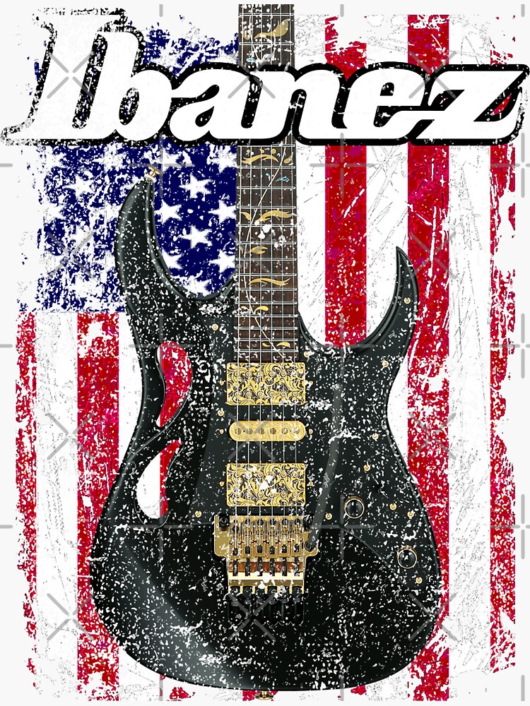 "AMERICAN IBANEZ GUITAR" Sticker for Sale by TEEjDESIGN Redbubble