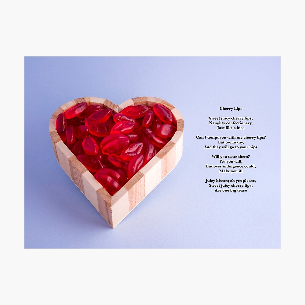 Poster Dulces Poemas Con Imagenes Sweet Cherry Lips De Alanorgan Redbubble