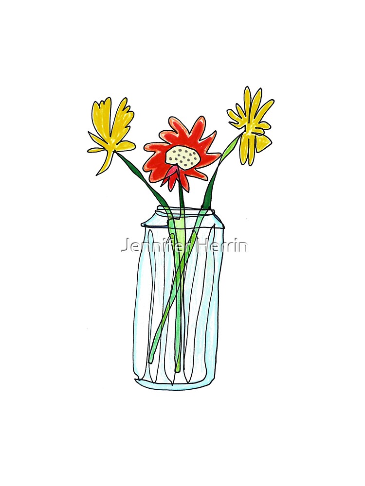 Watercolor Children Drawing Vase Flowers Still Stock Illustration 245275654  | Shutterstock