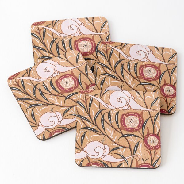 Item preview,  Art Nouveau Flower Pattern Stencil In Oriental Style Wall Art designed and sold by capotees.