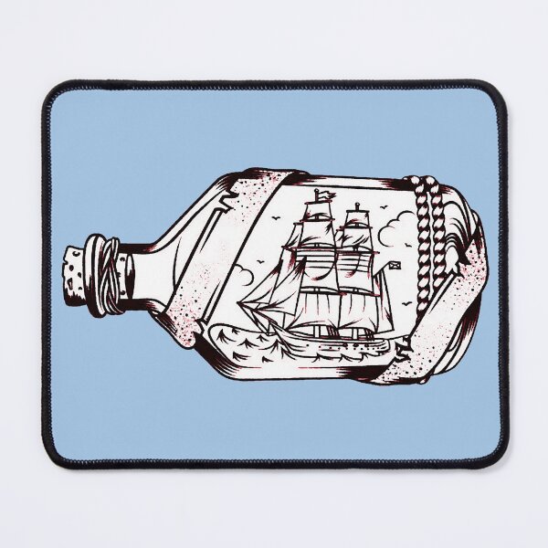 Item preview, ship in a bottle tattoo sketc designed and sold by si3iy.