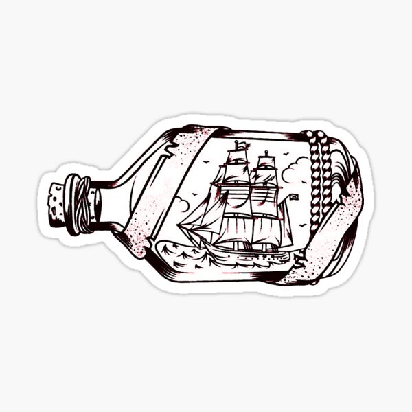 ship in a bottle tattoo sketc