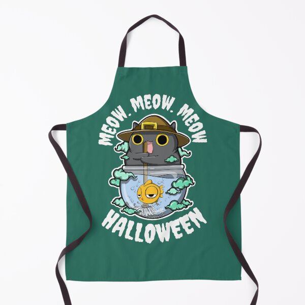Item preview, Meow meow meow Halloween Witch Cat stirring cauldron designed and sold by The magic Yellow bus.