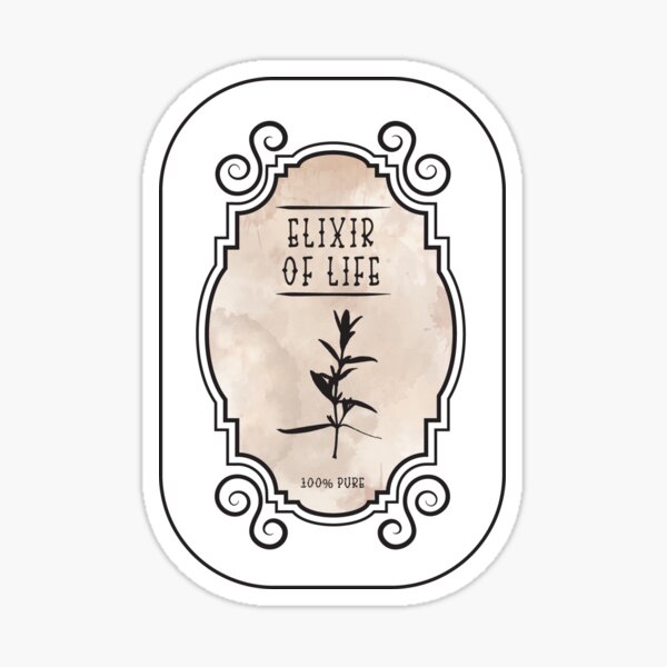 "Elixir Of Life. Vintage Halloween Potion Label" Sticker for Sale by