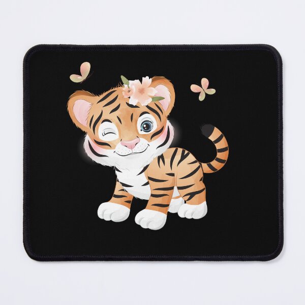 Item preview, Cute Baby Tiger with butterfly, Tiger Lover Tee Gift For Girls Boys Kids, Funny Tiger. designed and sold by Waleedw.