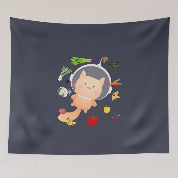Item preview, Vegetables in Space - Cute cat designed and sold by Lauraloris.