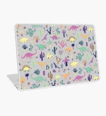 Dinosaurier-Wüste - Pfirsich, Minze und Marine - Spaßmuster durch Cecca Designs Laptop Folie