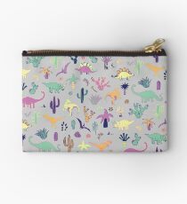 Dinosaur Desert - peach, mint and navy - fun pattern by Cecca Designs Studio Pouch
