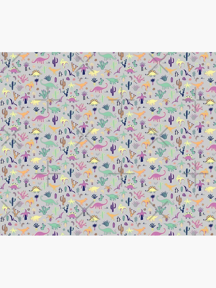Dinosaur Desert - peach, mint and navy - fun pattern by Cecca Designs by Cecca-Designs
