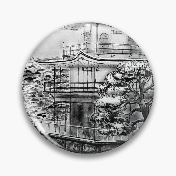 Item preview, Golden pavilion Kyoto, black and white designed and sold by nikstol.