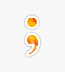 Semicolon - Orange Watercolor Sticker