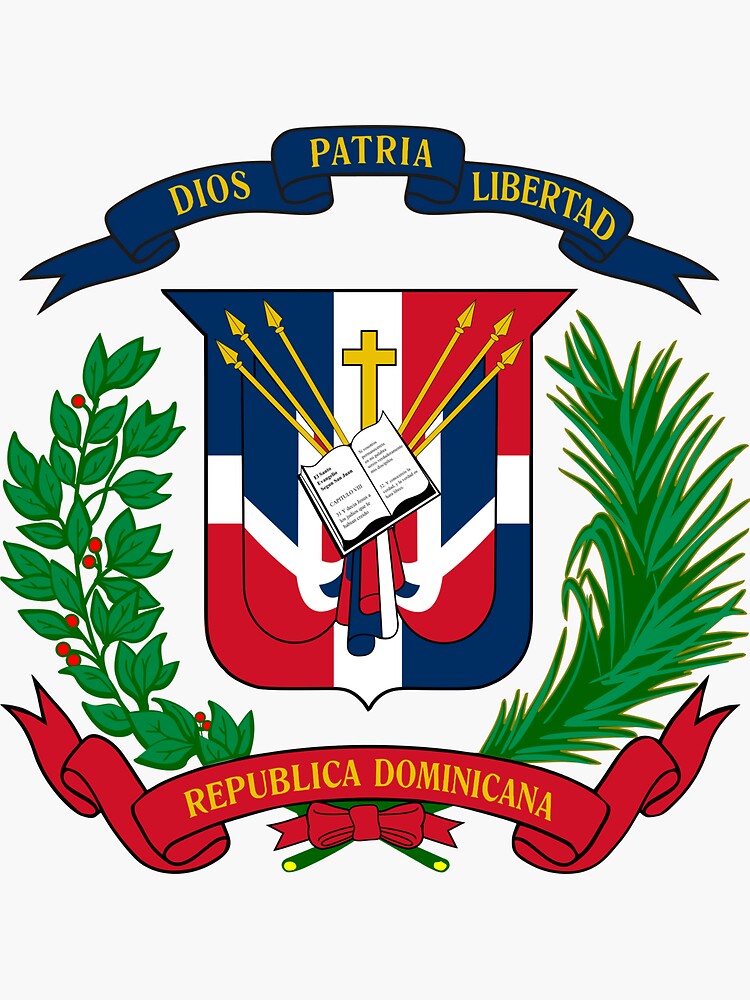 "Dominican Republic Coat of Arms" Sticker for Sale by zhirobas Redbubble