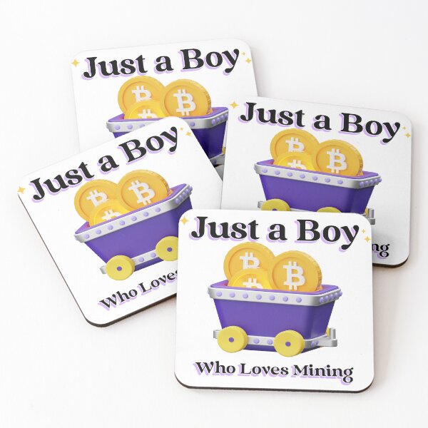 Item preview, Just a boy who Loves Mining Bitcoin designed and sold by Hypert-Shirt.
