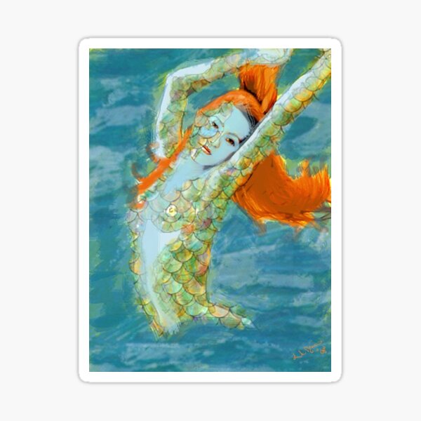 Ginger Mermaid Sticker