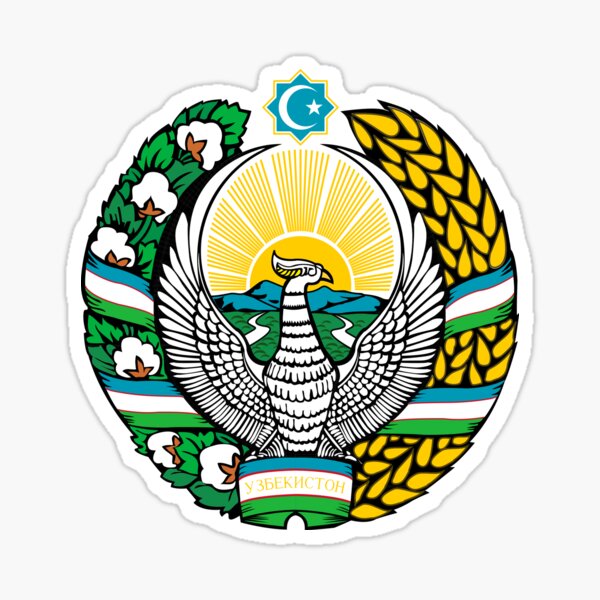 Download "Uzbekistan Coat of Arms" Sticker by zhirobas | Redbubble