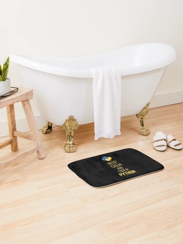 Thumbnail 2 of 6, Bath Mat, Python Programmer - Keep Calm and Code In Python designed and sold by tashiach4s.