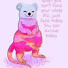 "When You Can't Face Your Whole Life" Sunrise Quokka by thelatestkate