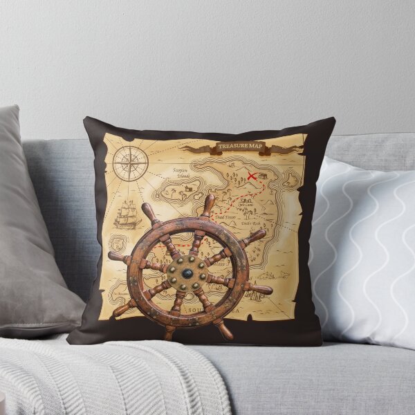 Aperçu de l'œuvre  pirates ship steering wheel  treasure map  créée et vendue par UORkoila(Kasun Liyanage ).