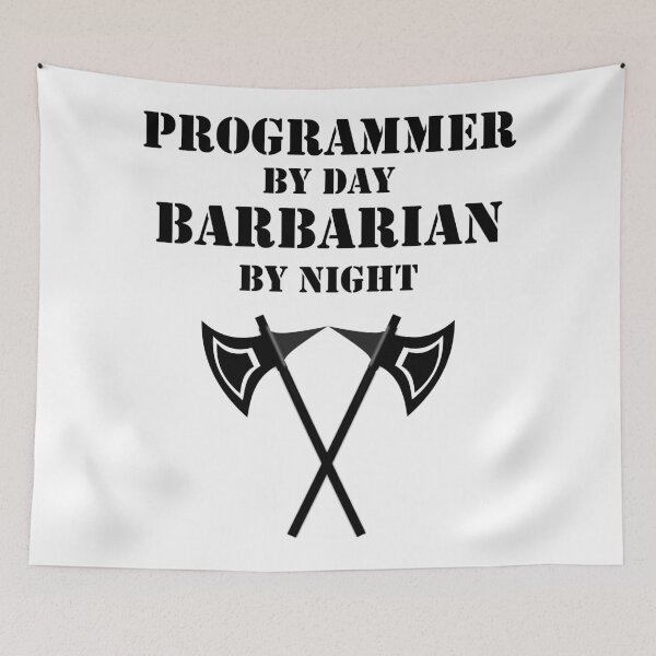 Item preview, PROGRAMMER BY DAY BARBARIAN BY NIGHT RPG 5E Rage Meme Class designed and sold by geekydesigner.