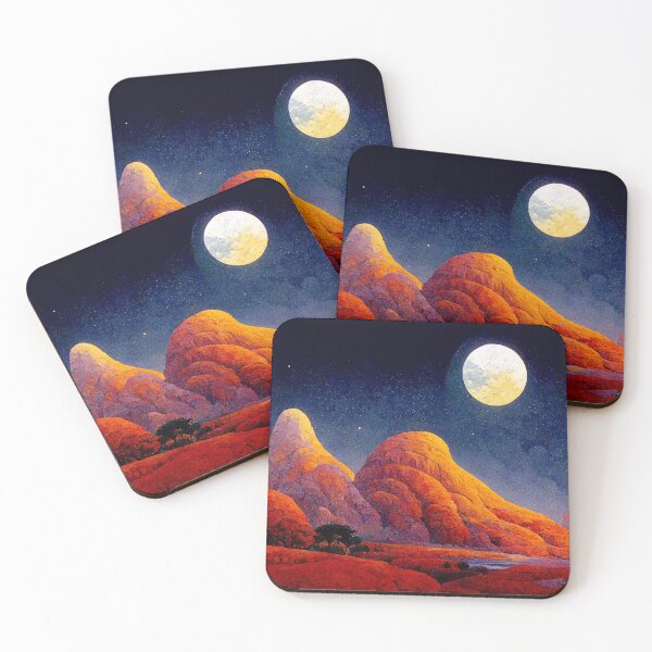 Item preview, mountain landscape on a moonlit night 2 designed and sold by Mike Kiev art.