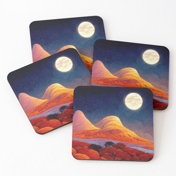 Item preview, mountain landscape on a moonlit night 3 designed and sold by Mike Kiev art.
