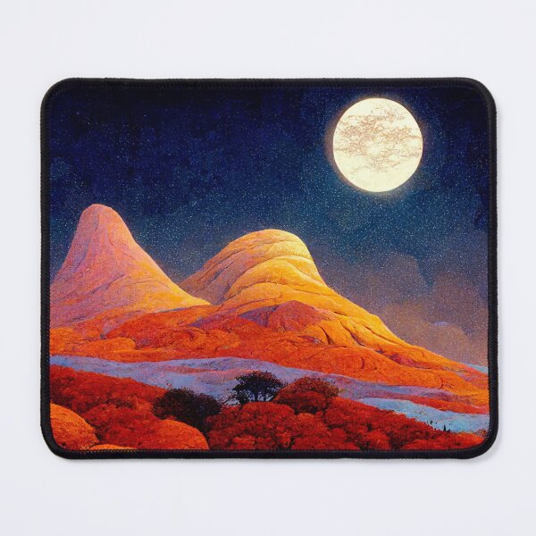 Item preview, mountain landscape on a moonlit night 3 designed and sold by Mike Kiev art.