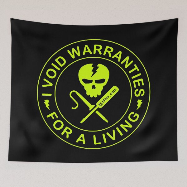 Item preview, I VOID WARRANTIES FOR A LIVING - ROUND designed and sold by Jilles Groenendijk.