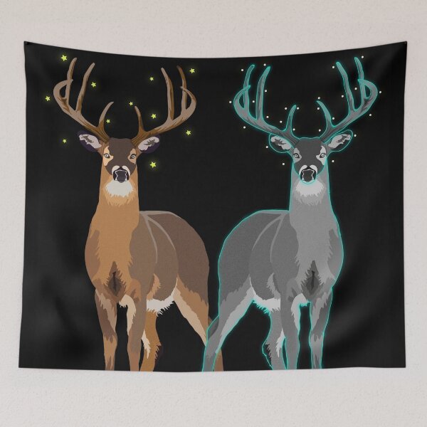 Item preview, Two Beautiful Deer's Day Night designed and sold by RMelissart.