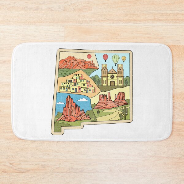 Item preview, Vintage New Mexico State Map - Las Vegas Carlsbad Caverns Albuquerque Souvenir designed and sold by merchzy.