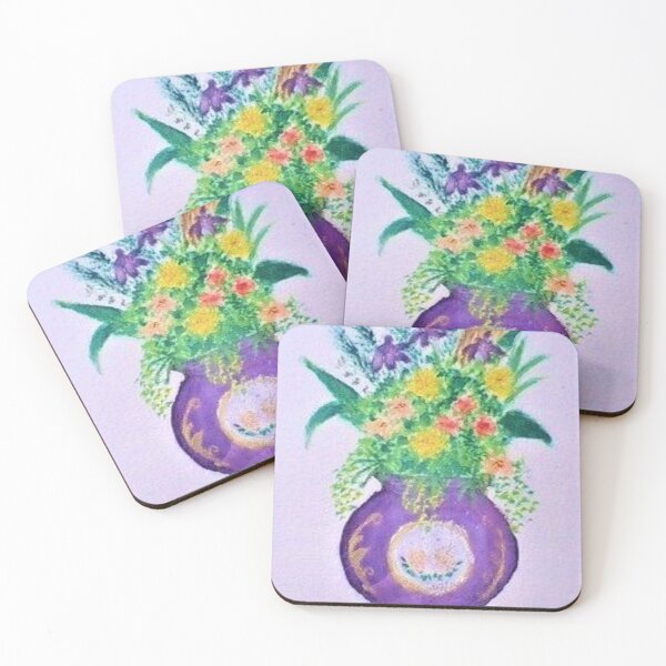 Item preview, Flowers on Violet Jar designed and sold by SpringHorse.